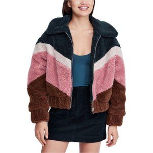 BDG Urban Outfitters Chevron Teddy Coat